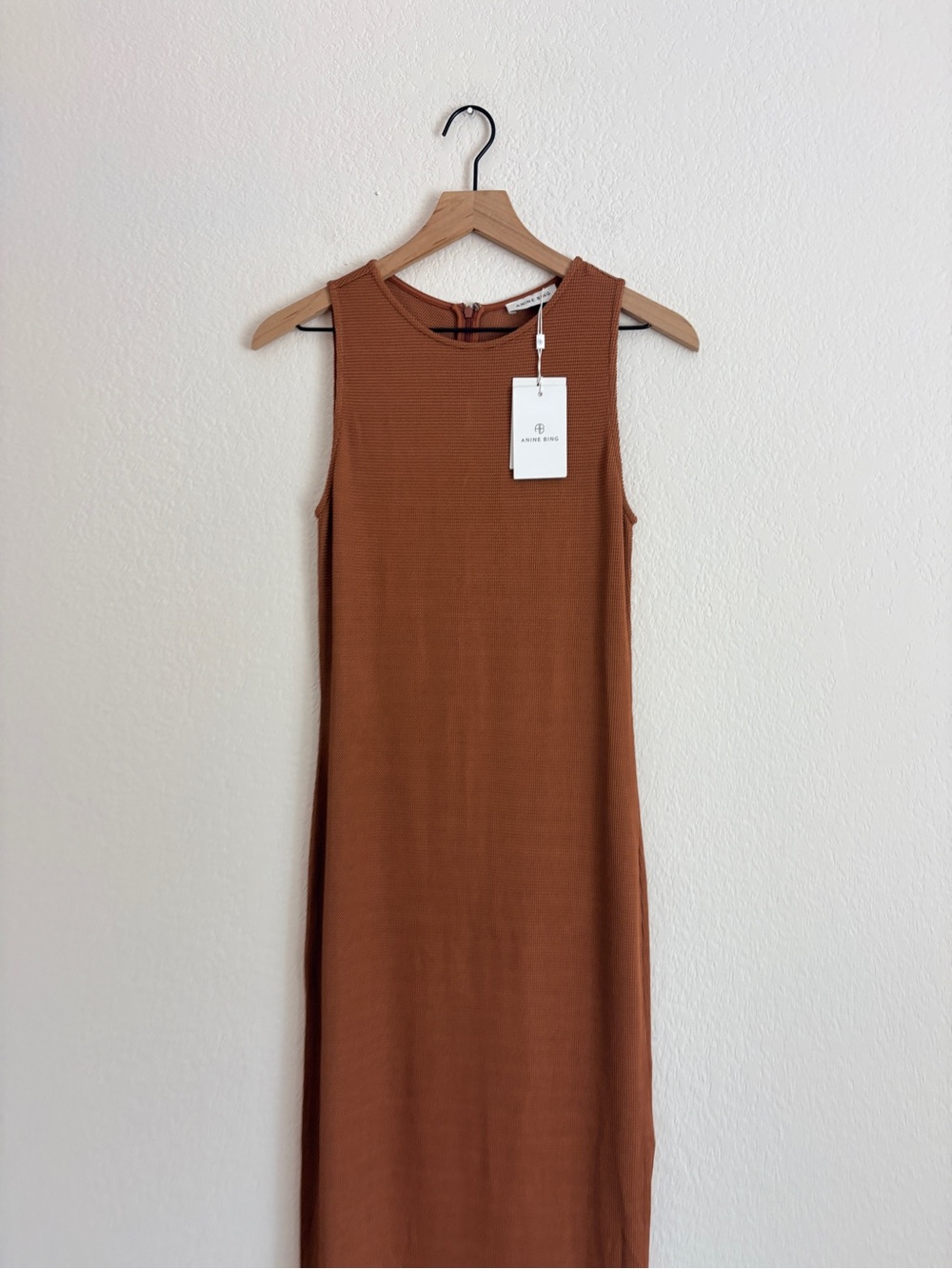 NWT Anine Bing Savannah Waffle Dress in Terra Cotta - Picture 7 of 15